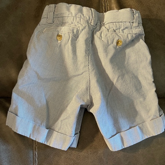 Janie and Jack Special Occasion Blue/ White pinstripe Shorts - Picture 2 of 3